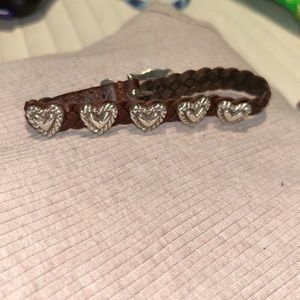 Brighton Jewelry Leather Roped Heart Bracelet